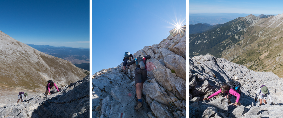 Parti med klatring på vei opp til Mount Vihren